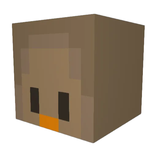 privatepengu Minecraft avatar head, 3D render