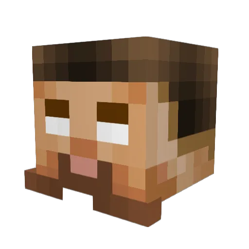 professer_CG Minecraft avatar head, 3D render