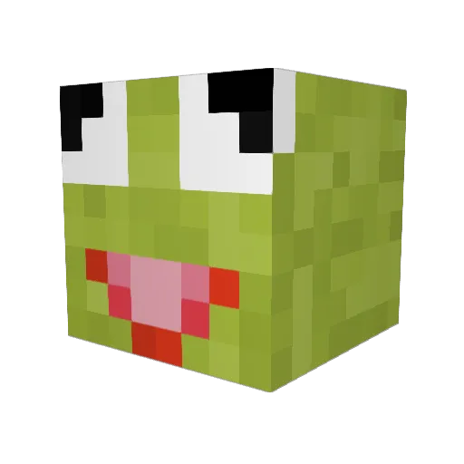 professorfoofoo Minecraft avatar head, 3D render