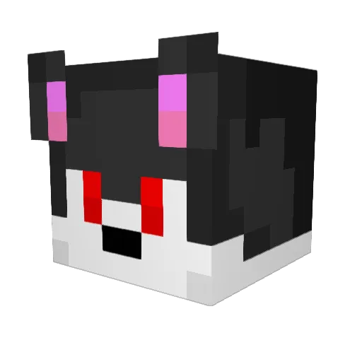 protogenfurry Minecraft avatar head, 3D render