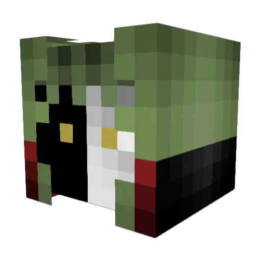 provln Minecraft avatar head, 3D render