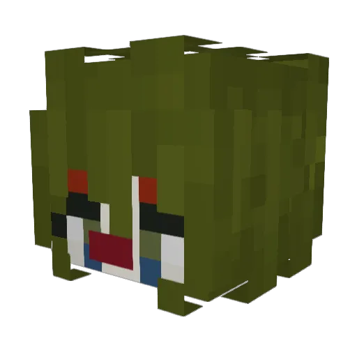 prttysick Minecraft avatar head, 3D render