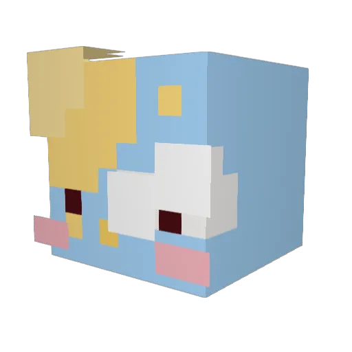 prusia Minecraft avatar head, 3D render