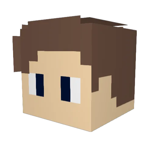 pruumo Minecraft avatar head, 3D render