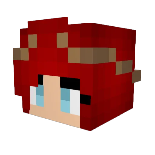 pryshu Minecraft avatar head, 3D render