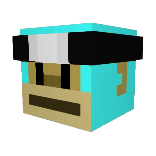 prywat Minecraft avatar head, 3D render