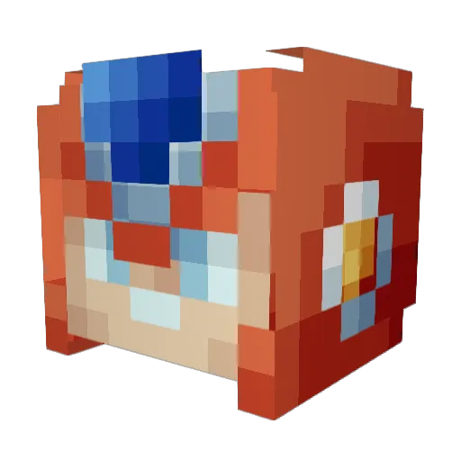 psc_student_16 Minecraft avatar head, 3D render