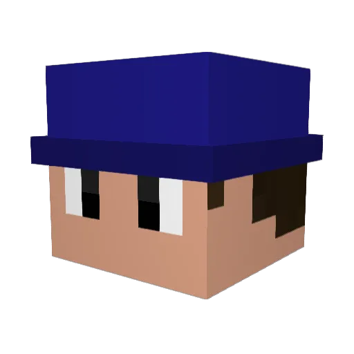 psicolambo Minecraft avatar head, 3D render