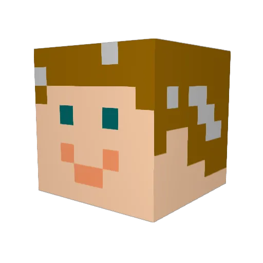 psifire Minecraft avatar head, 3D render