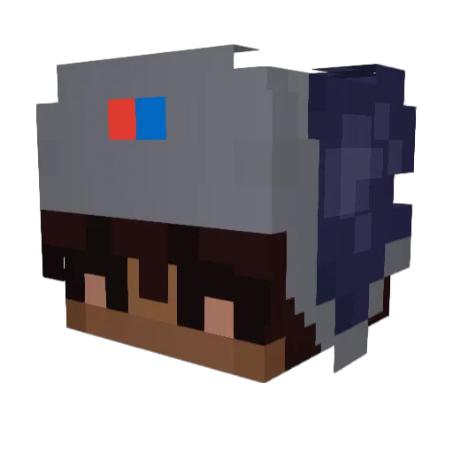 psiquica Minecraft avatar head, 3D render