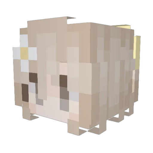 pskittykitty Minecraft avatar head, 3D render
