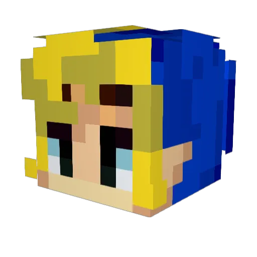 psych03 Minecraft avatar head, 3D render