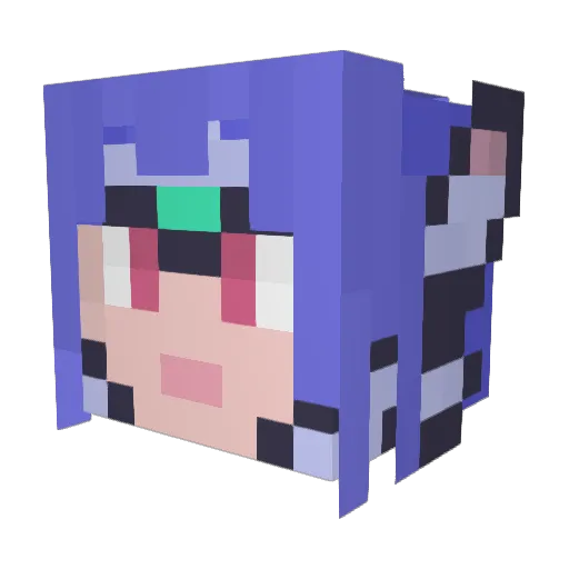 psycho_siren Minecraft avatar head, 3D render