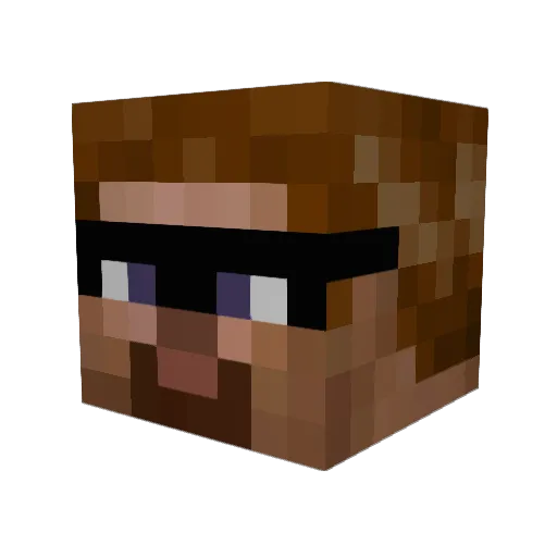 psychobutts Minecraft avatar head, 3D render