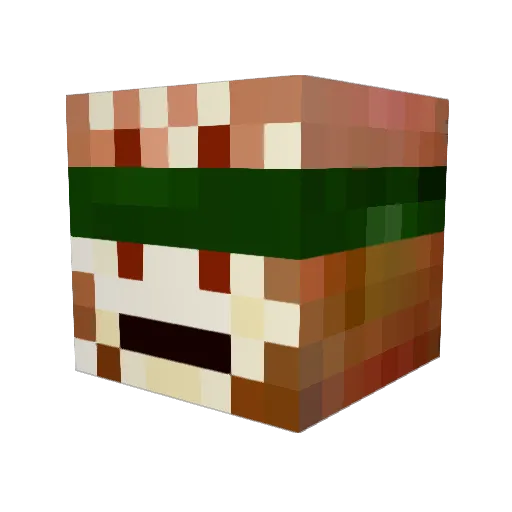 psychomime Minecraft avatar head, 3D render