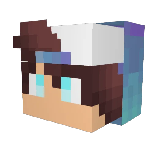 psychoromp Minecraft avatar head, 3D render