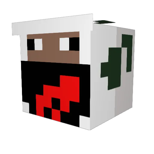 psychotic_llama Minecraft avatar head, 3D render