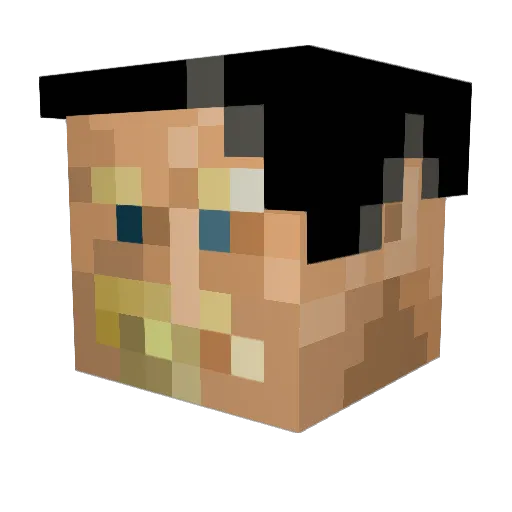 psykedelic Minecraft avatar head, 3D render