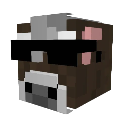 ptitlait Minecraft avatar head, 3D render