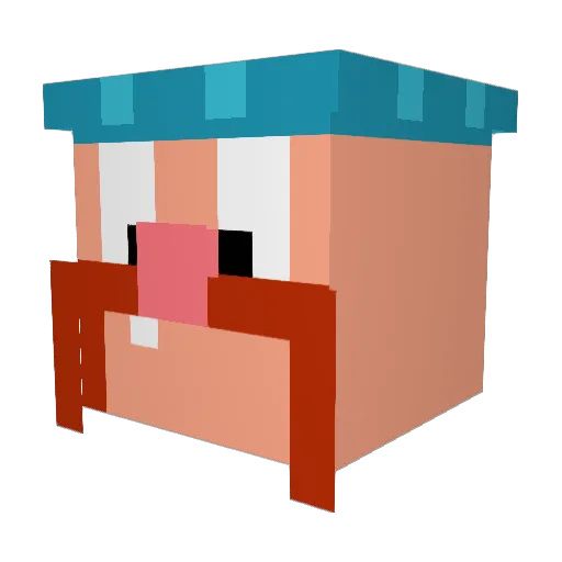 ptridish Minecraft avatar head, 3D render