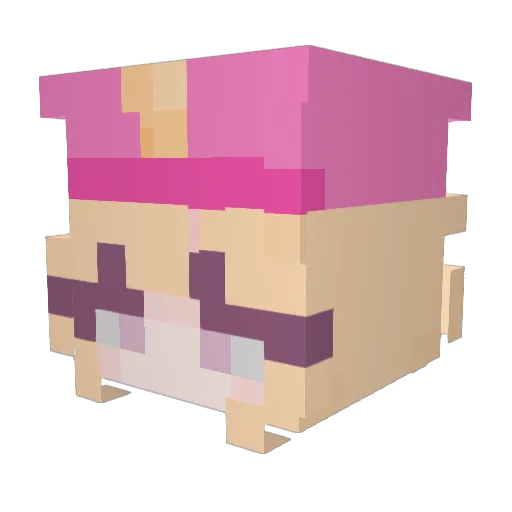 ptt Minecraft avatar head, 3D render