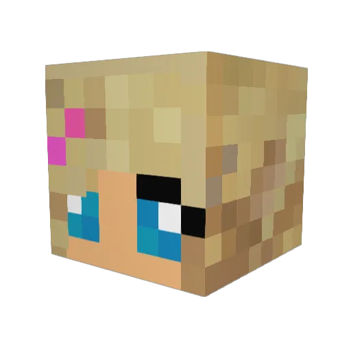 ptttr Minecraft avatar head, 3D render