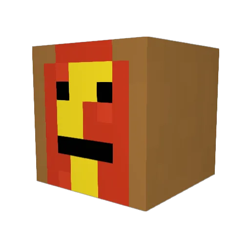 pu_co Minecraft avatar head, 3D render