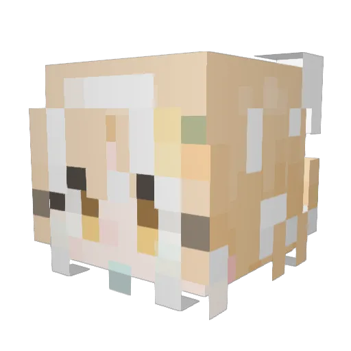 pu_hi Minecraft avatar head, 3D render