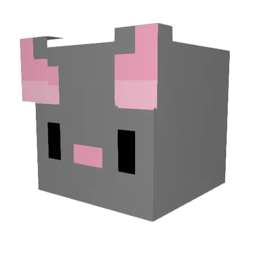puaries Minecraft avatar head, 3D render