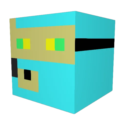 public_Dong Minecraft avatar head, 3D render