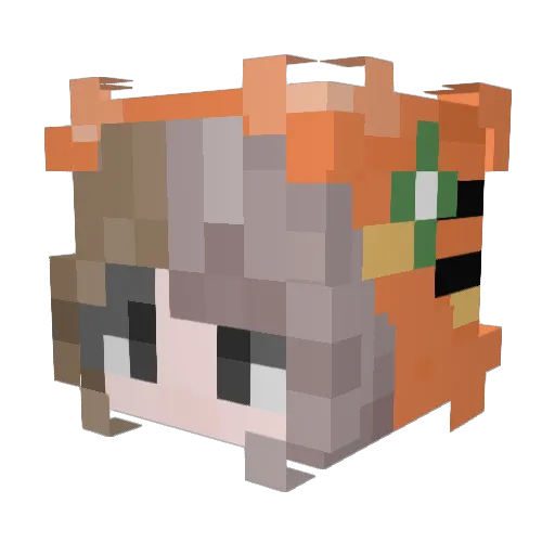 pucca2 Minecraft avatar head, 3D render