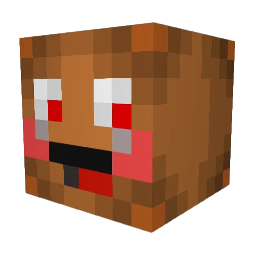 puddel Minecraft avatar head, 3D render
