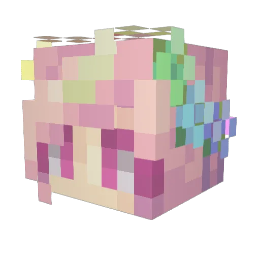 pudding_WUN Minecraft avatar head, 3D render