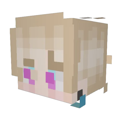 puddingpeko Minecraft avatar head, 3D render