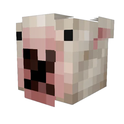 pudeleczko Minecraft avatar head, 3D render