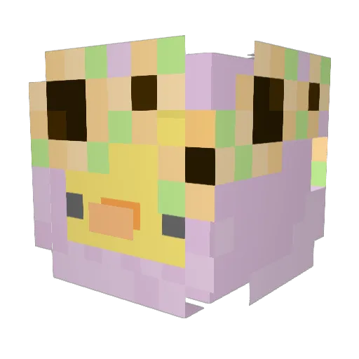pudgiechu Minecraft avatar head, 3D render