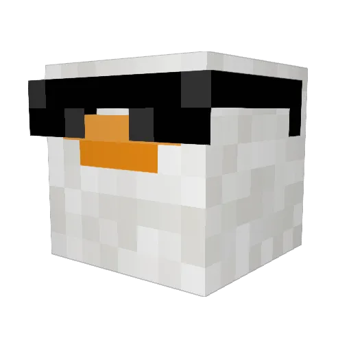 pueblerino Minecraft avatar head, 3D render