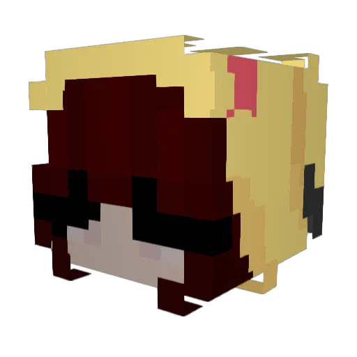 puei Minecraft avatar head, 3D render