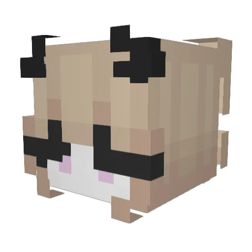 pufflie Minecraft avatar head, 3D render