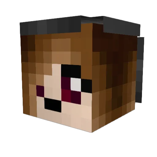 puffypaw Minecraft avatar head, 3D render