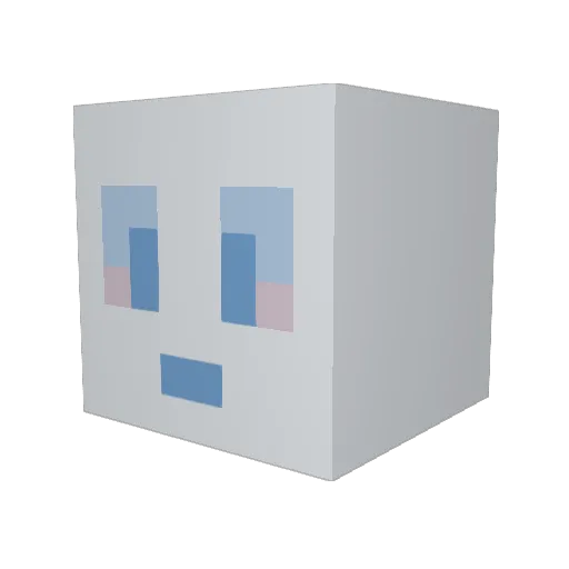 pufless Minecraft avatar head, 3D render