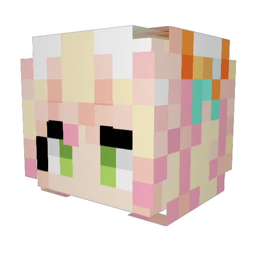 pug_gaming Minecraft avatar head, 3D render