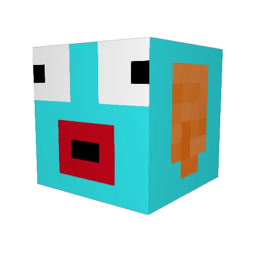puglipop Minecraft avatar head, 3D render