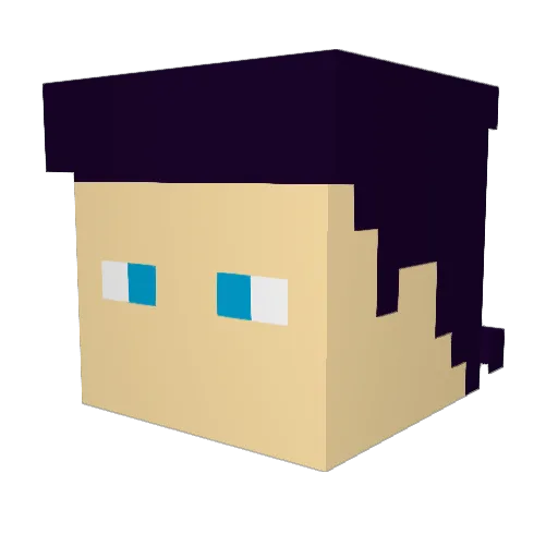 pugyaaaa Minecraft avatar head, 3D render