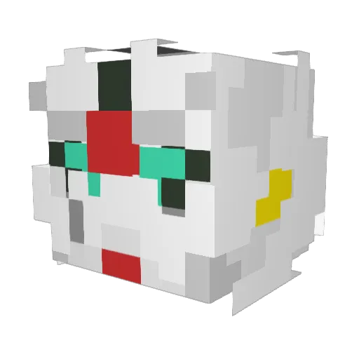 pulmoonary Minecraft avatar head, 3D render