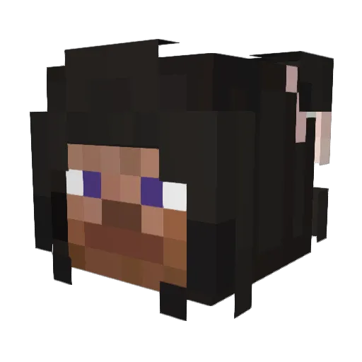 pulved Minecraft avatar head, 3D render