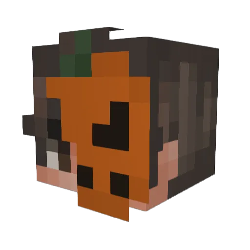 pumpk2n Minecraft avatar head, 3D render