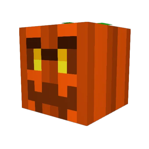 pumpkinface3344 Minecraft avatar head, 3D render