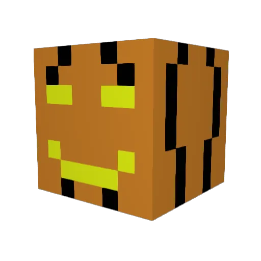 pumpkinnike Minecraft avatar head, 3D render