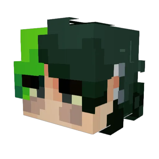 punkkitsune Minecraft avatar head, 3D render